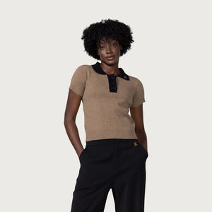 
                  
                    Load image into Gallery viewer, Womens Honor The Gift Markle Polo Short Sleeve &amp;#39;Tan&amp;#39;
                  
                