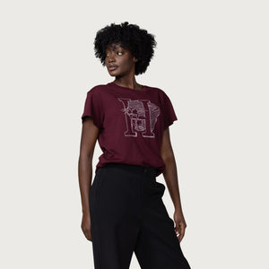 
                  
                    Load image into Gallery viewer, Womens Honor The Gift Mascot T-Shirt &amp;#39;Burgundy&amp;#39;
                  
                