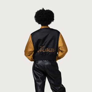 
                  
                    Load image into Gallery viewer, Womens Honor The Gift Stadium Jacket &amp;#39;Black&amp;#39;
                  
                