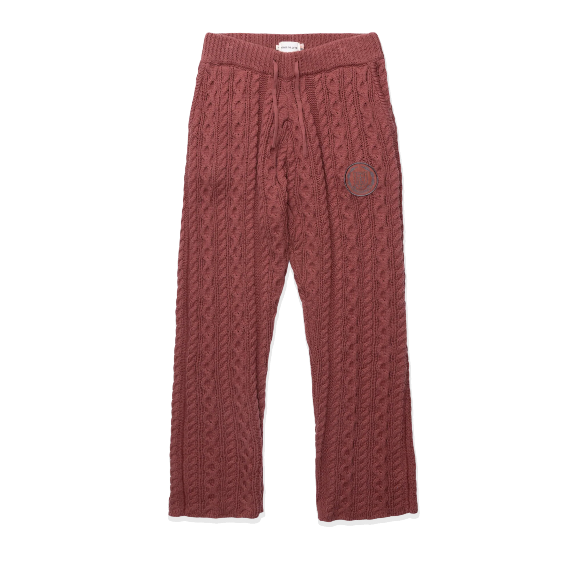 Honor The Gift Year Round Cable Knit Pants 'Maroon'