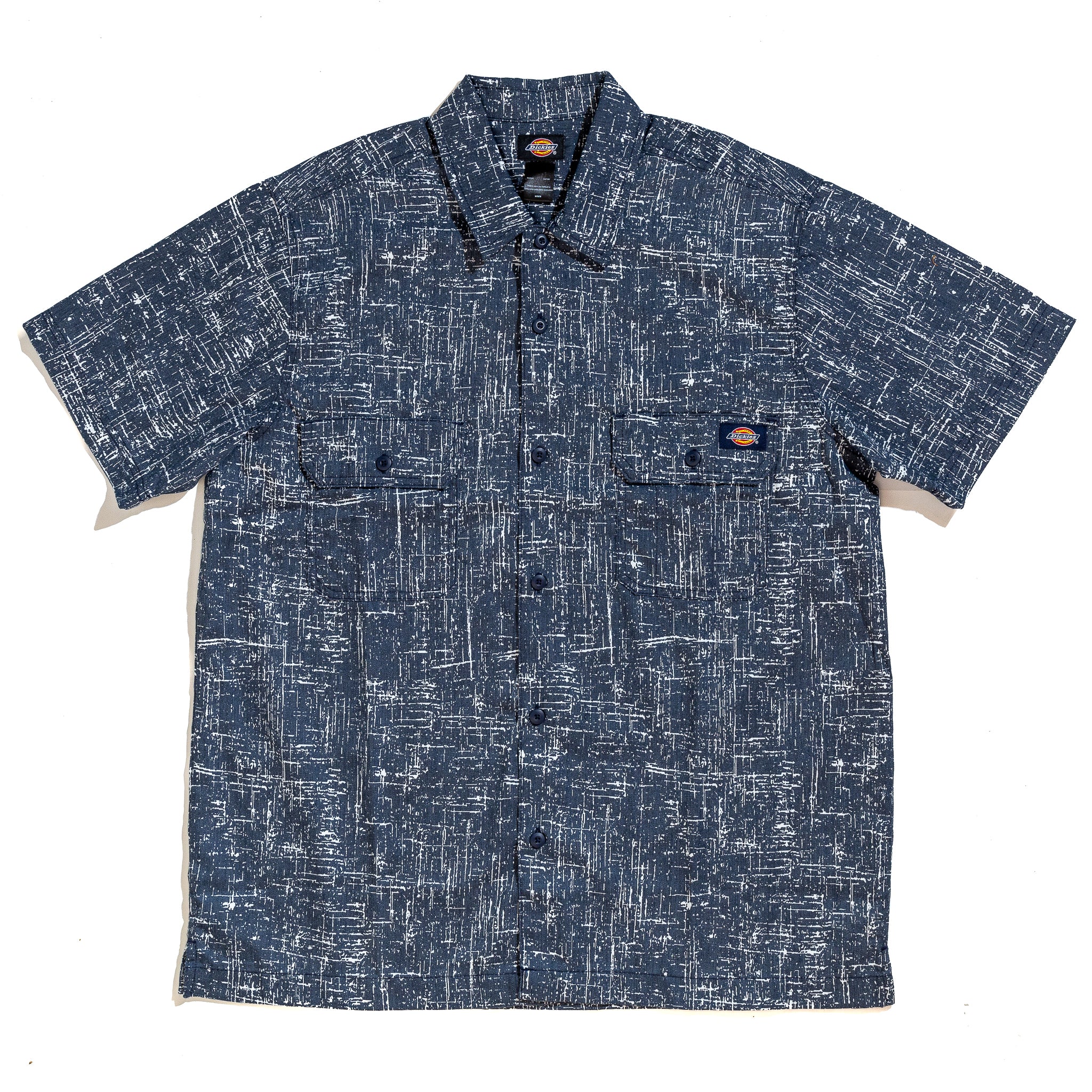 Dickies Embroidered S/S Work Shirt 'Rinsed Navy'