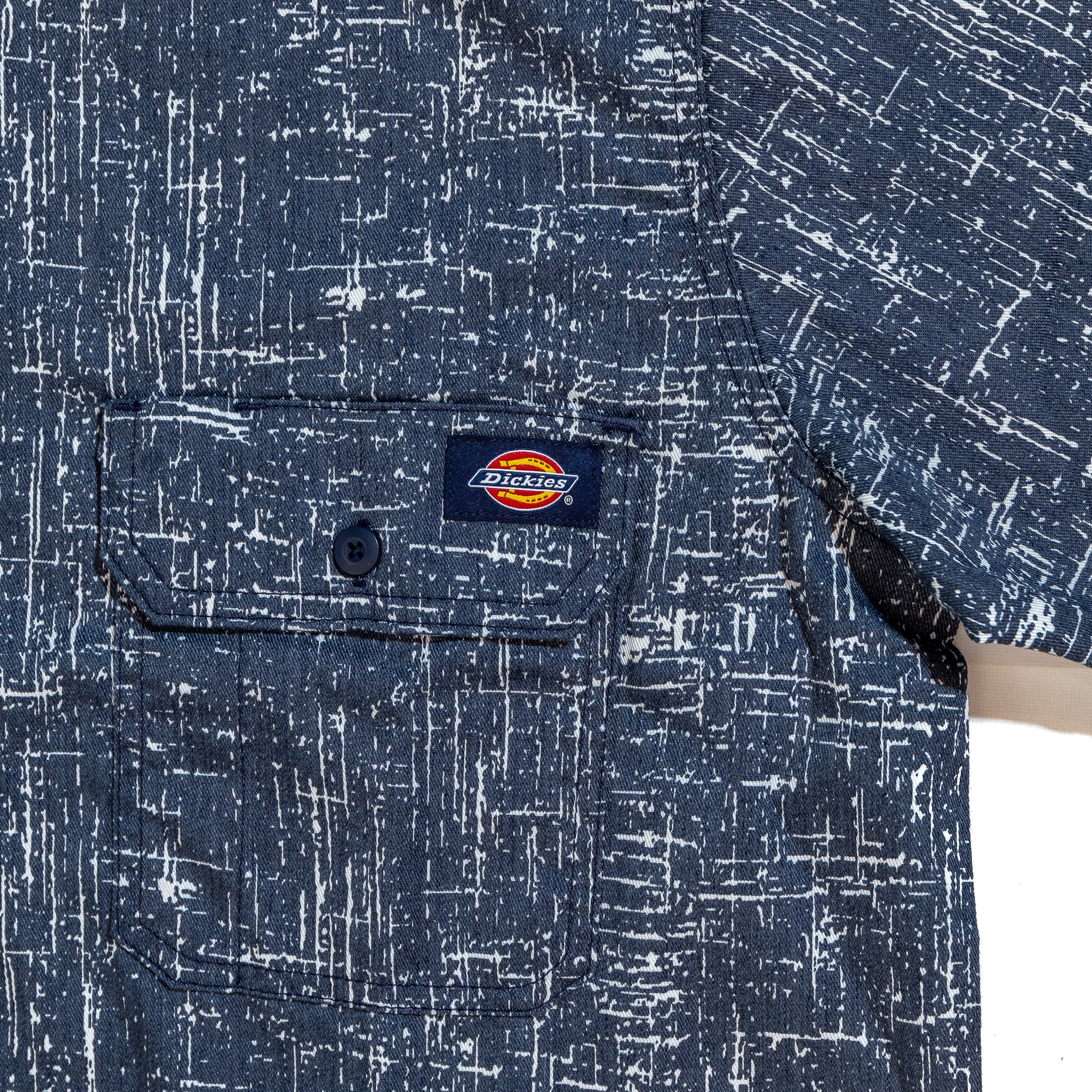 Dickies Embroidered S/S Work Shirt 'Rinsed Navy'