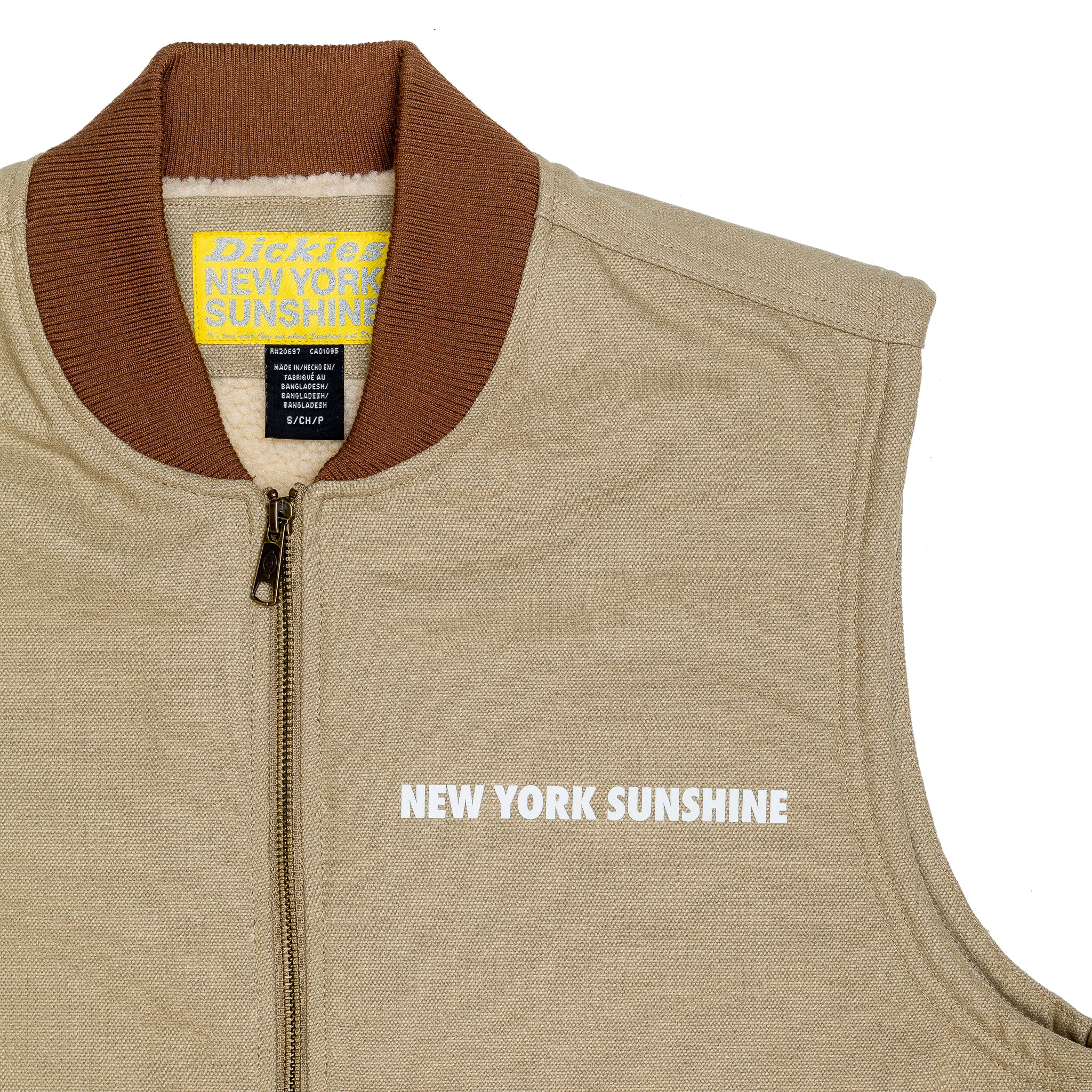 Dickies x New York Sunshine Duck Sherpa-lined Vest 'Tan'