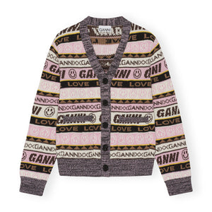 
                  
                    Load image into Gallery viewer, Ganni Graphic Lambswool Cardigan &amp;#39;Oak&amp;#39;
                  
                