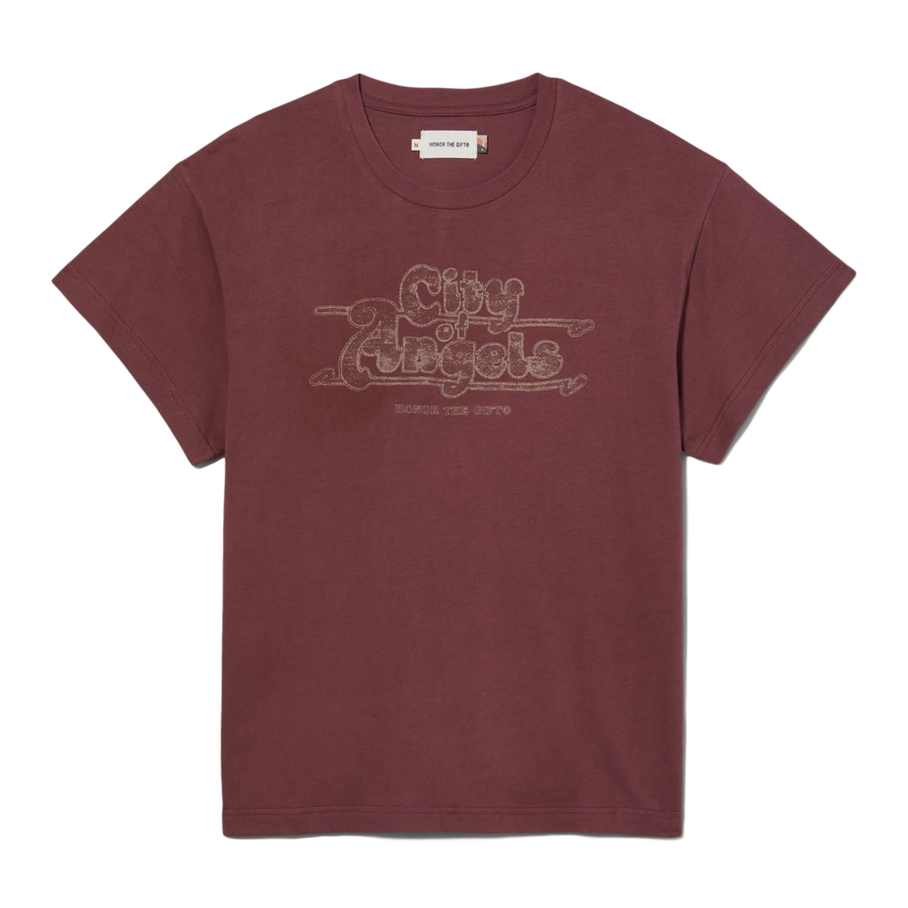 
                  
                    Load image into Gallery viewer, Womens Honor The Gift Los Angeles T-Shirt &amp;#39;Burgundy&amp;#39;
                  
                