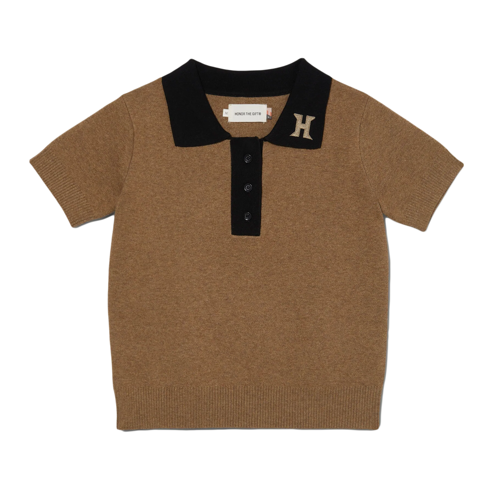 
                  
                    Load image into Gallery viewer, Womens Honor The Gift Markle Polo Short Sleeve &amp;#39;Tan&amp;#39;
                  
                