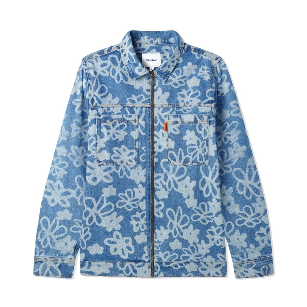 Butter Goods Flowers Denim Jacket 'Washed Indigo'