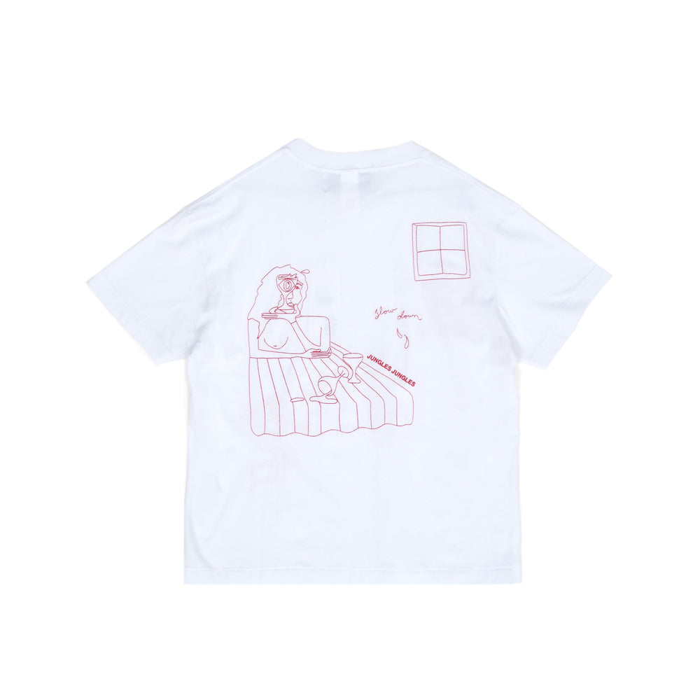 
                  
                    Load image into Gallery viewer, Jungles JUNGLES Slow Down T-Shirt &amp;#39;White&amp;#39;
                  
                