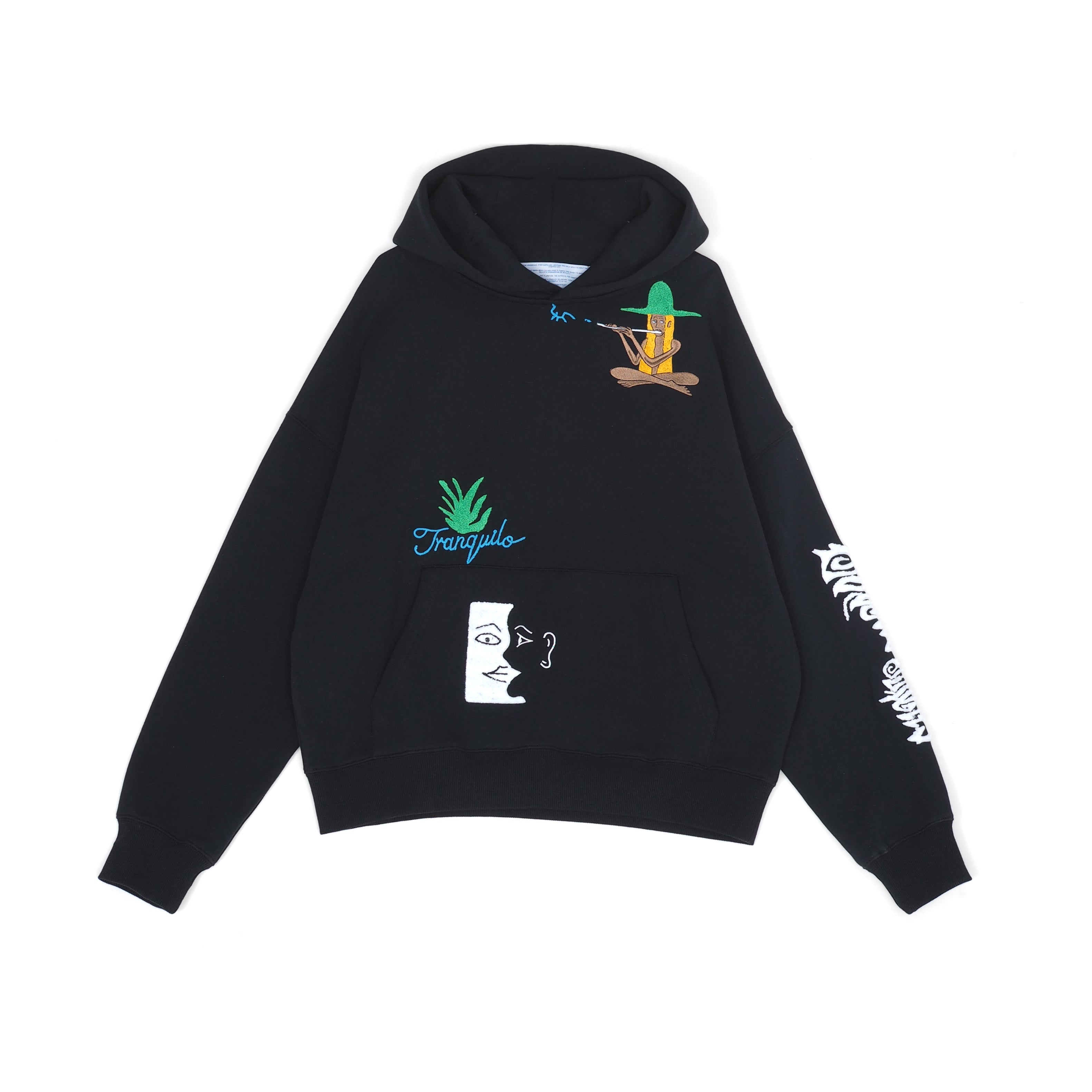 Jungles JUNGLES Tranquilo Chenille Hoodie 'Black'