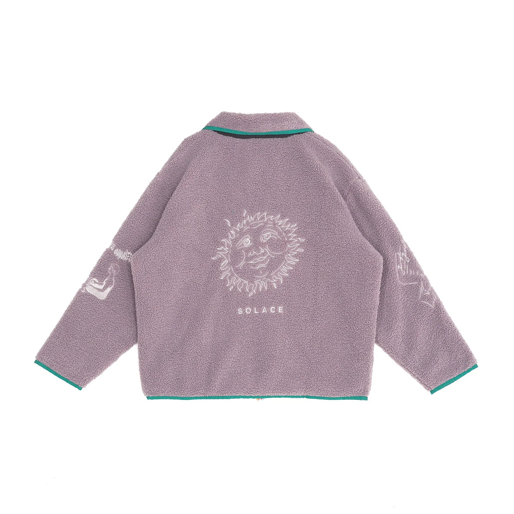 
                  
                    Load image into Gallery viewer, Jungles JUNGLES Solace Zip Thru Sherpa Jacket &amp;#39;Purple&amp;#39;
                  
                