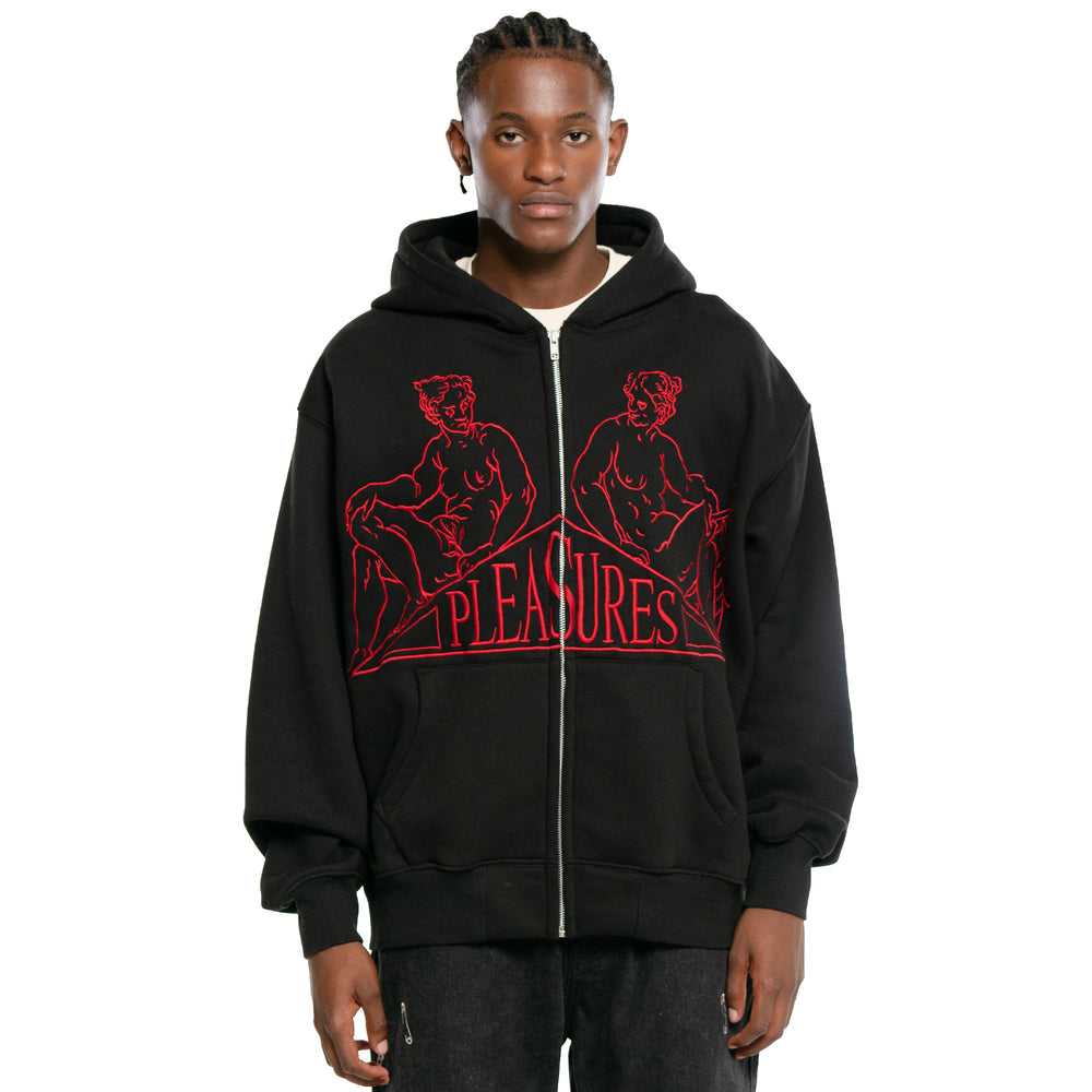 
                  
                    Load image into Gallery viewer, Pleasures Squeeze Zip-Up Hoodie &amp;#39;Black&amp;#39;
                  
                
