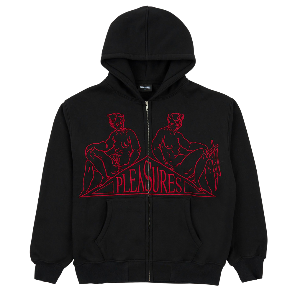 Pleasures Squeeze Zip-Up Hoodie 'Black'