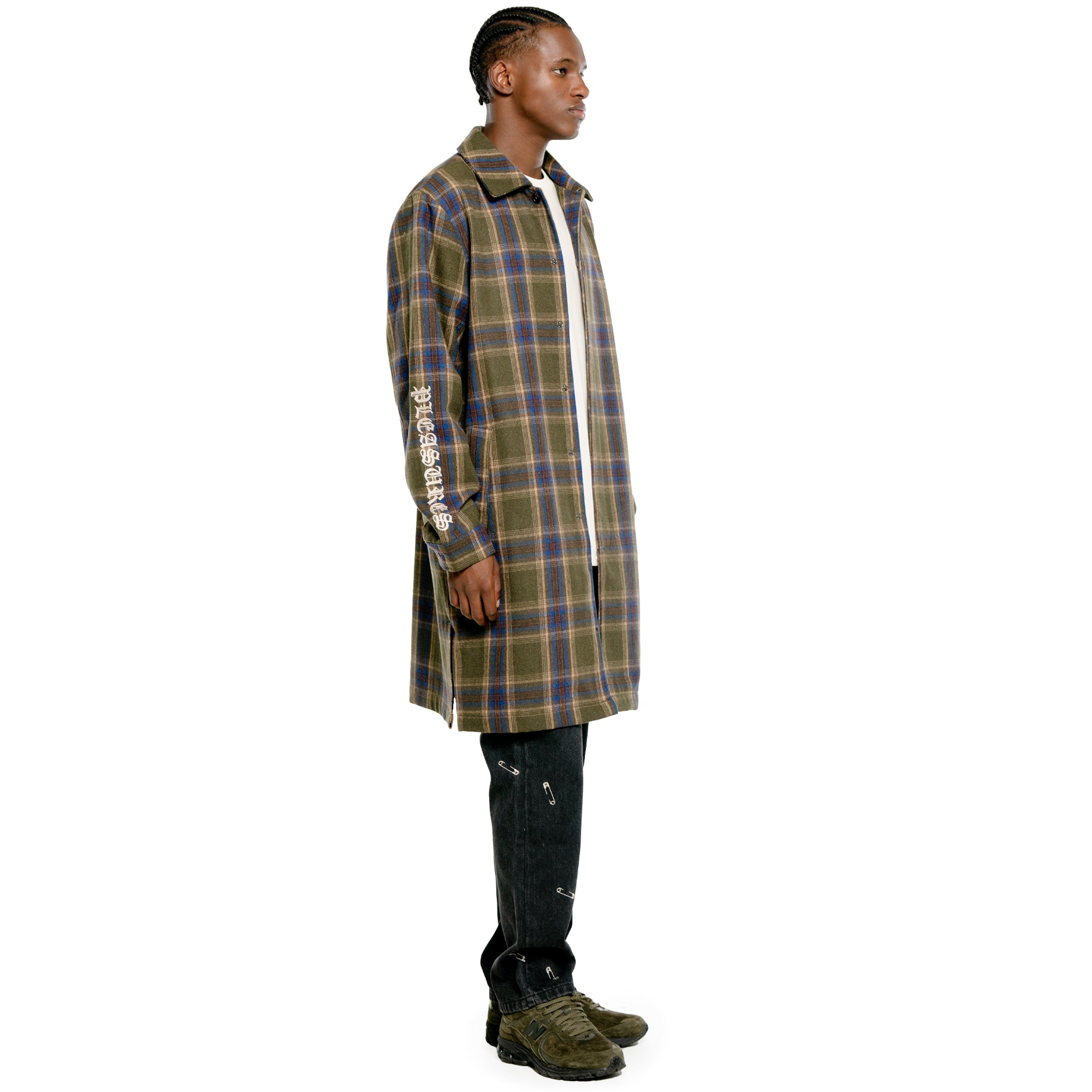 Pleasures Soul Plaid Trenchcoat 'Green'