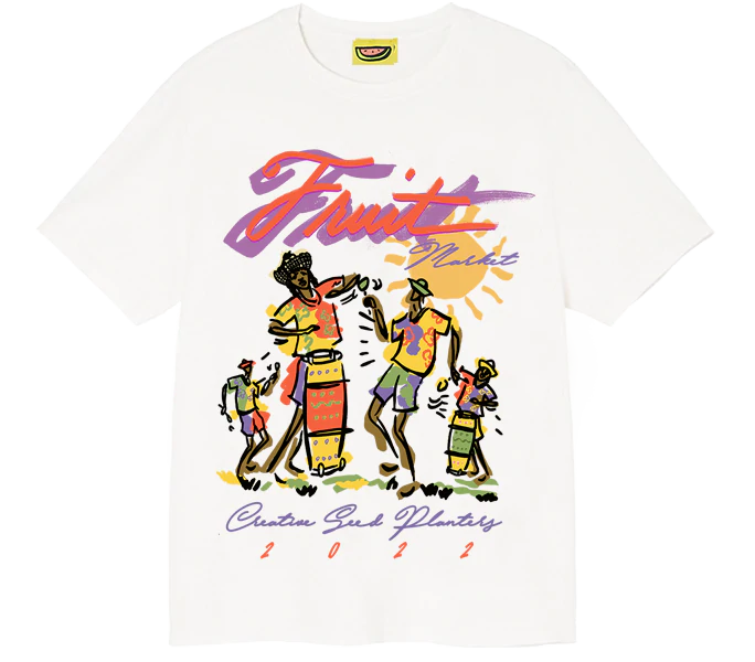 The Fruit Mkt Peace and Freedom Tee 'White'