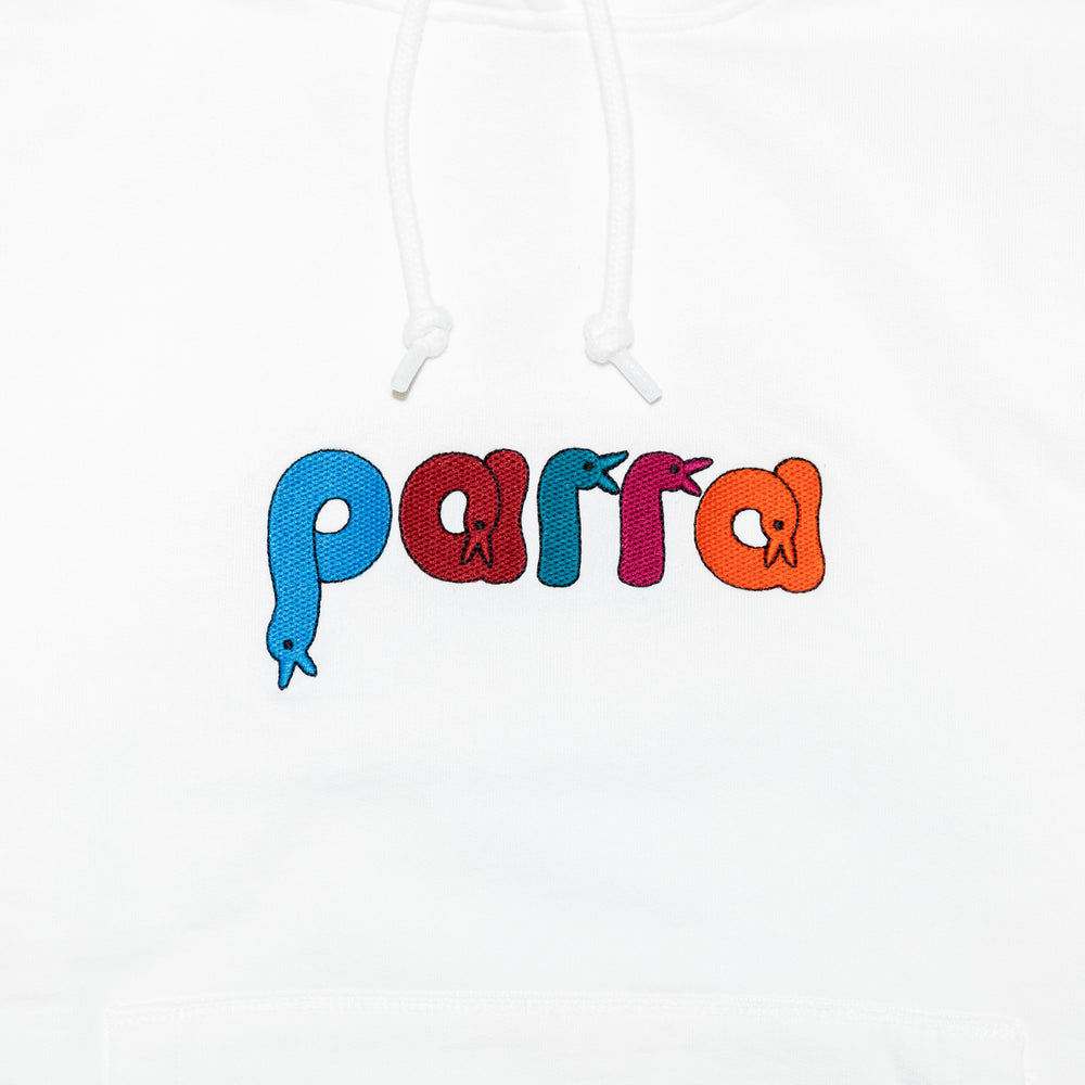 
                  
                    Load image into Gallery viewer, by Parra Bird Face Font Hooded Sweatshirt
                  
                