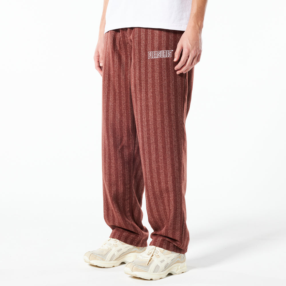 
                  
                    Load image into Gallery viewer, Pleasures Control Striped Easy Pant &amp;#39;Brick&amp;#39;
                  
                