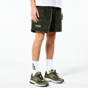 
                  
                    Load image into Gallery viewer, Pleasures Breaker Fuzzy Stripe Shorts &amp;#39;Green&amp;#39;
                  
                