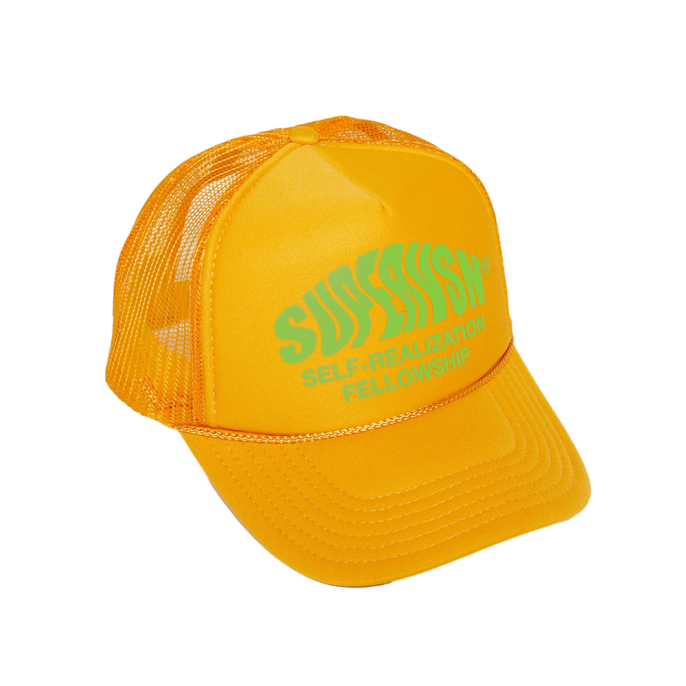 
                  
                    Load image into Gallery viewer, SUPERVSN Studio Self Realization Trucker Hat &amp;#39;Gold&amp;#39;
                  
                