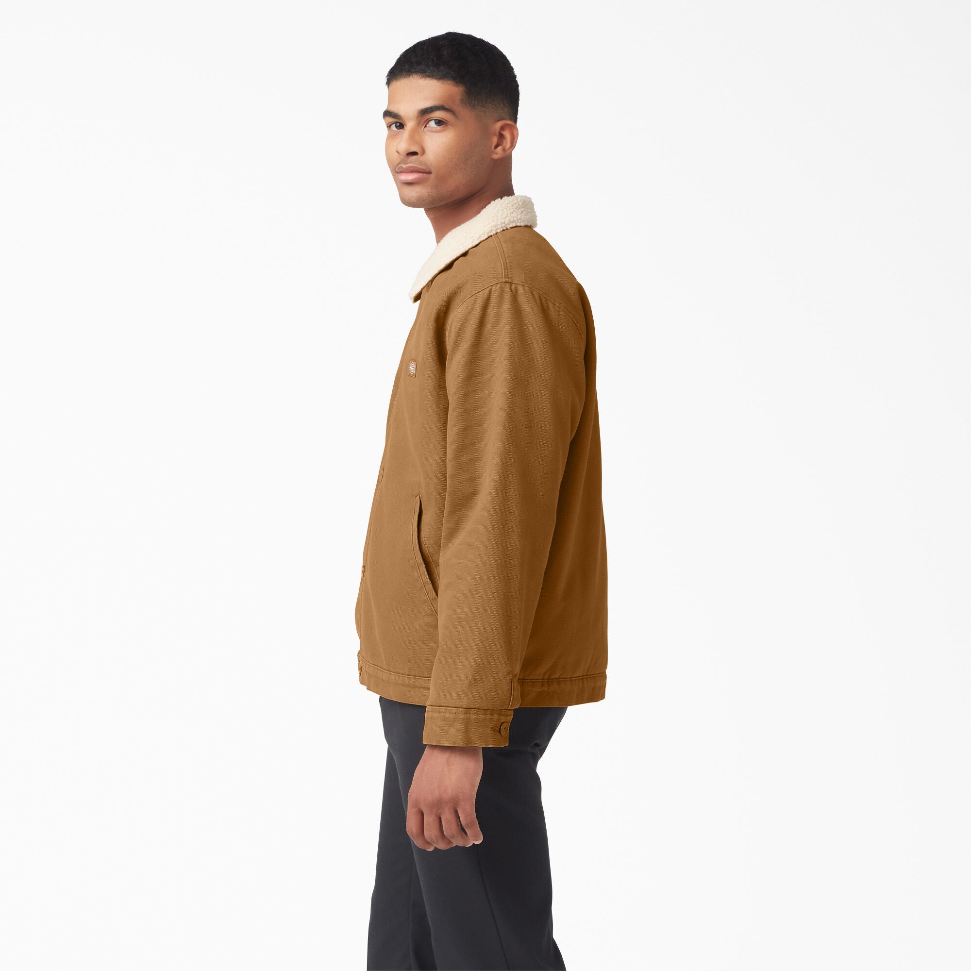 Dickies Duck Canvas High Pile Fleece Jacket 'Stonewashed Brown Duck'