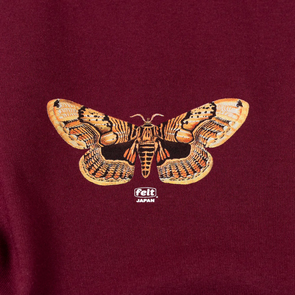Felt Bush Moth T-Shirt 'Maroon'