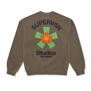 
                  
                    Load image into Gallery viewer, SUPERVSN Studio Starburst Crewneck Sweatshirt &amp;#39; Brown&amp;#39;
                  
                