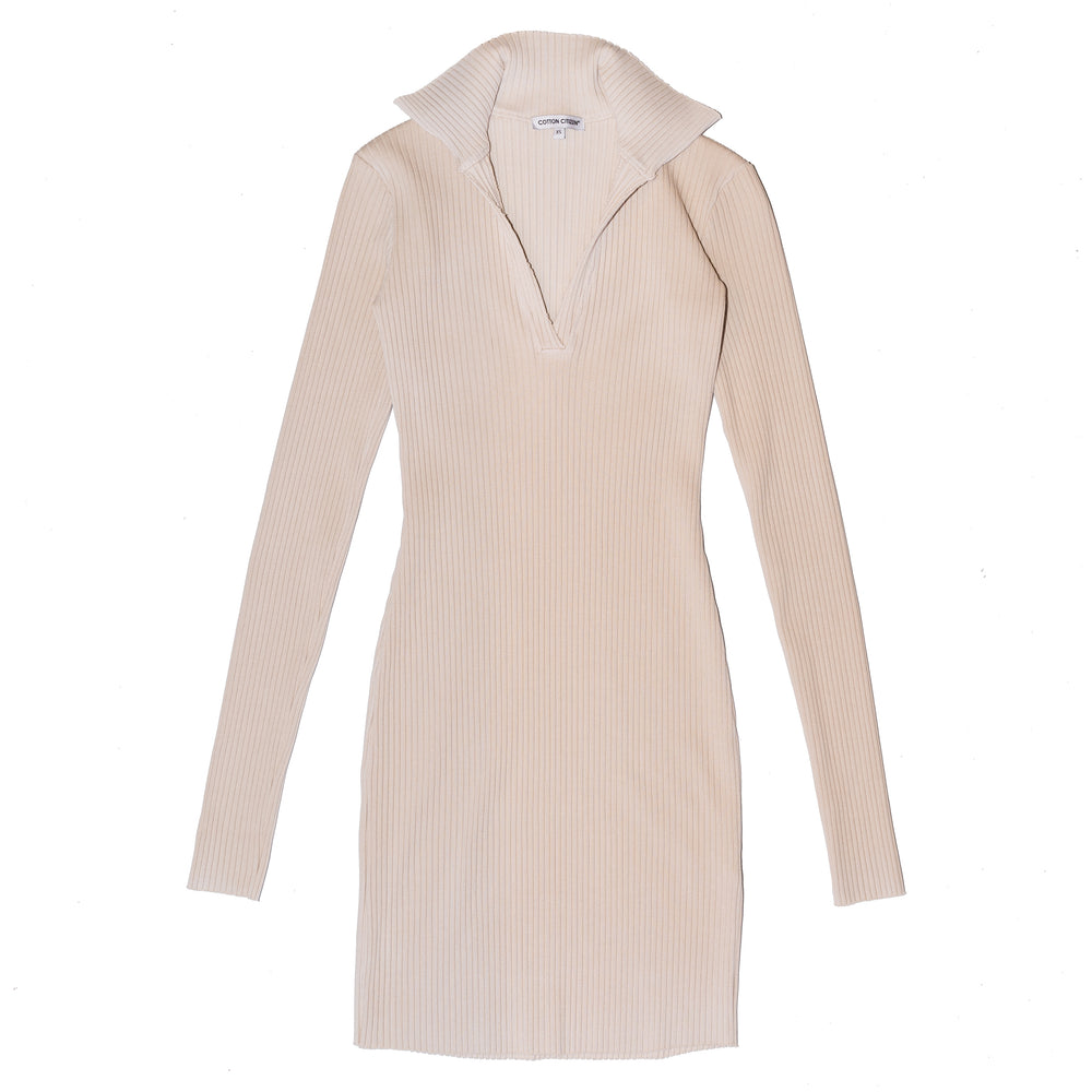 Cotton Citizen Ibiza Polo Dress in Vintage Oatmeal
