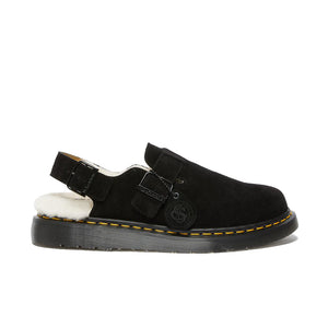 
                  
                    Load image into Gallery viewer, Dr. Martens Jorge Made in England Shearling Slickback Mule &amp;#39;Black&amp;#39;
                  
                