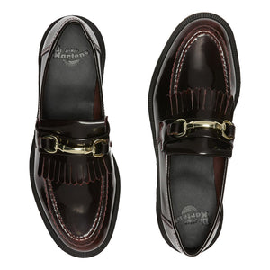 
                  
                    Load image into Gallery viewer, Dr. Martens Adrian Snaffle Smooth Leather Kiltie Loafers &amp;#39;Cherry Red&amp;#39;
                  
                