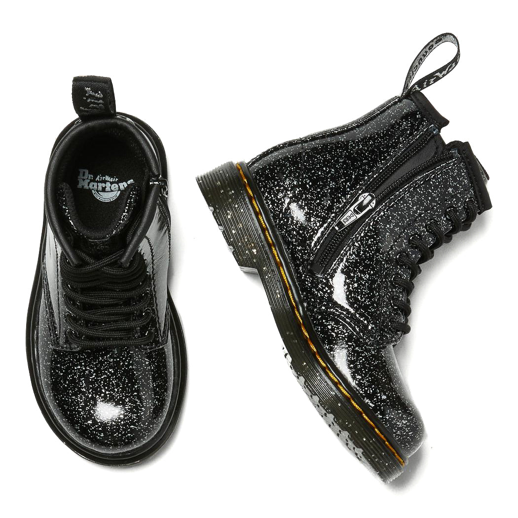 Youth Dr. Martens Toddler 1460 Glitter Lace Up Boots 'Black Cosmic Glitter'