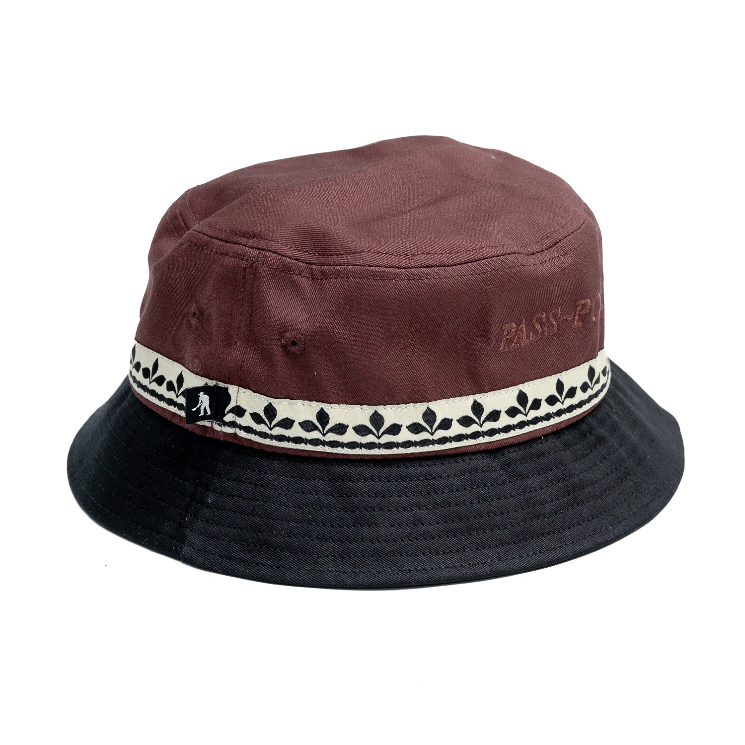 Passport Ornate Ribbon Bucket Hat 'Burgundy Brown'