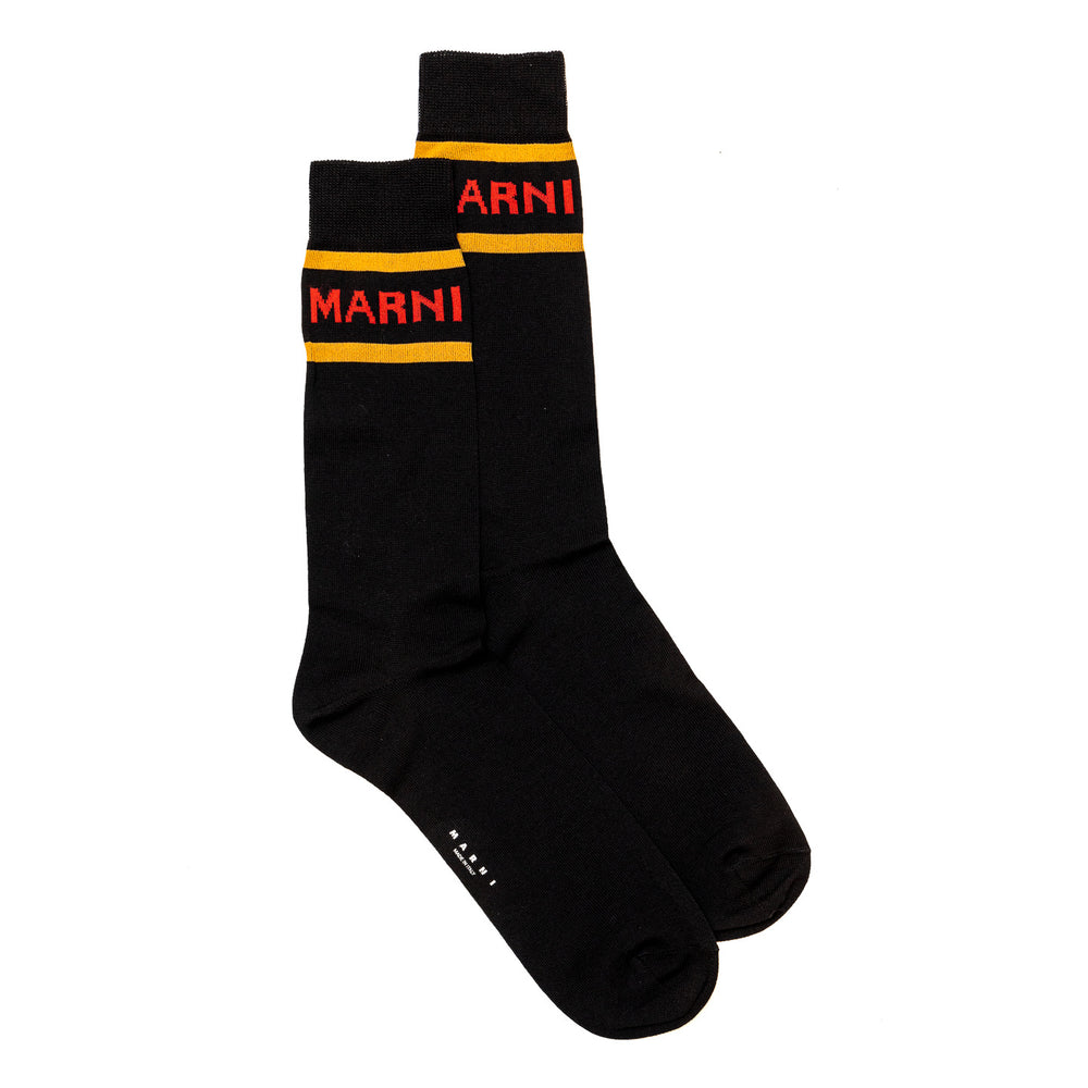 MARNI Striped Logo Socks 'Black'