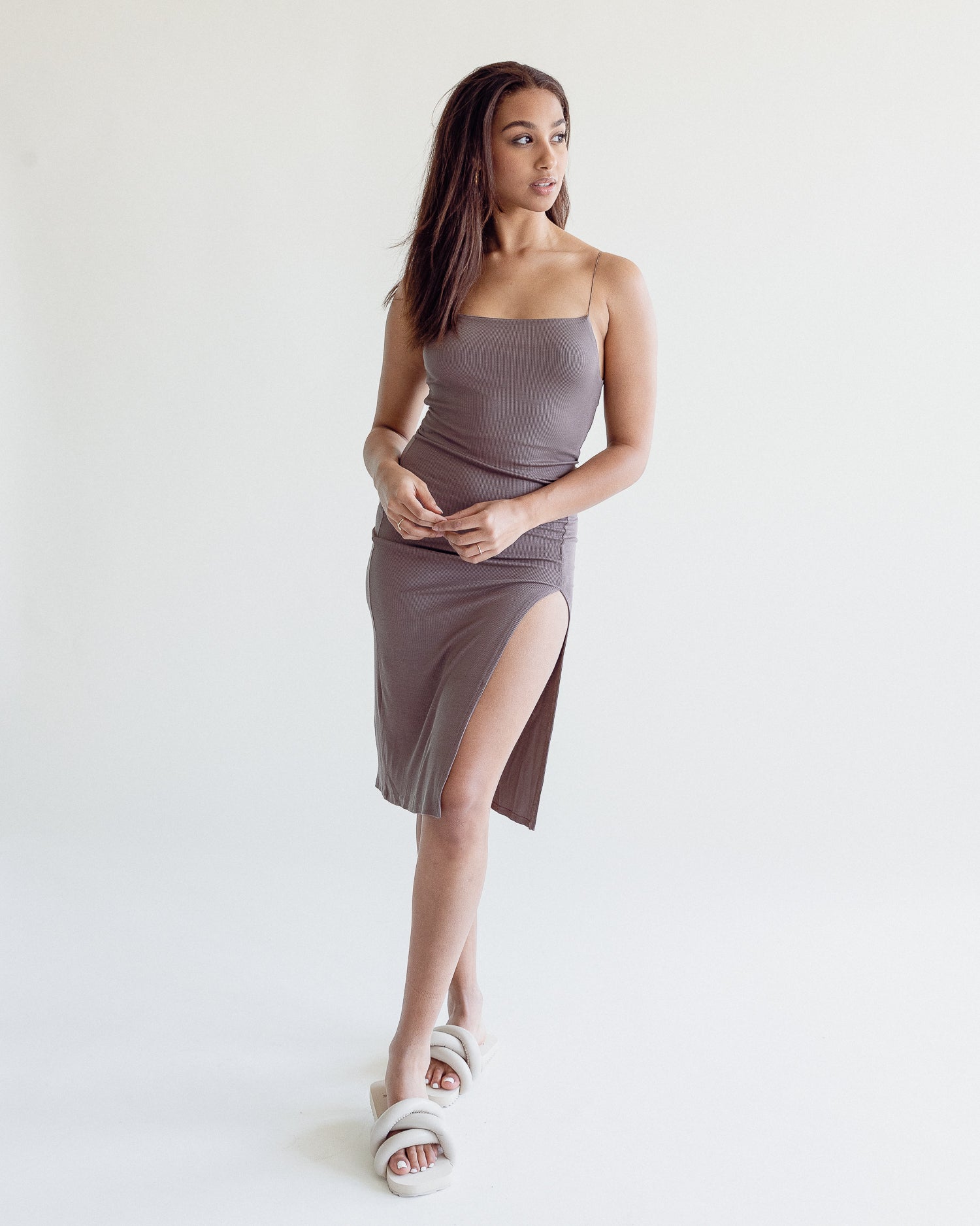 Joah Brown Slip Dress 'Mauve'