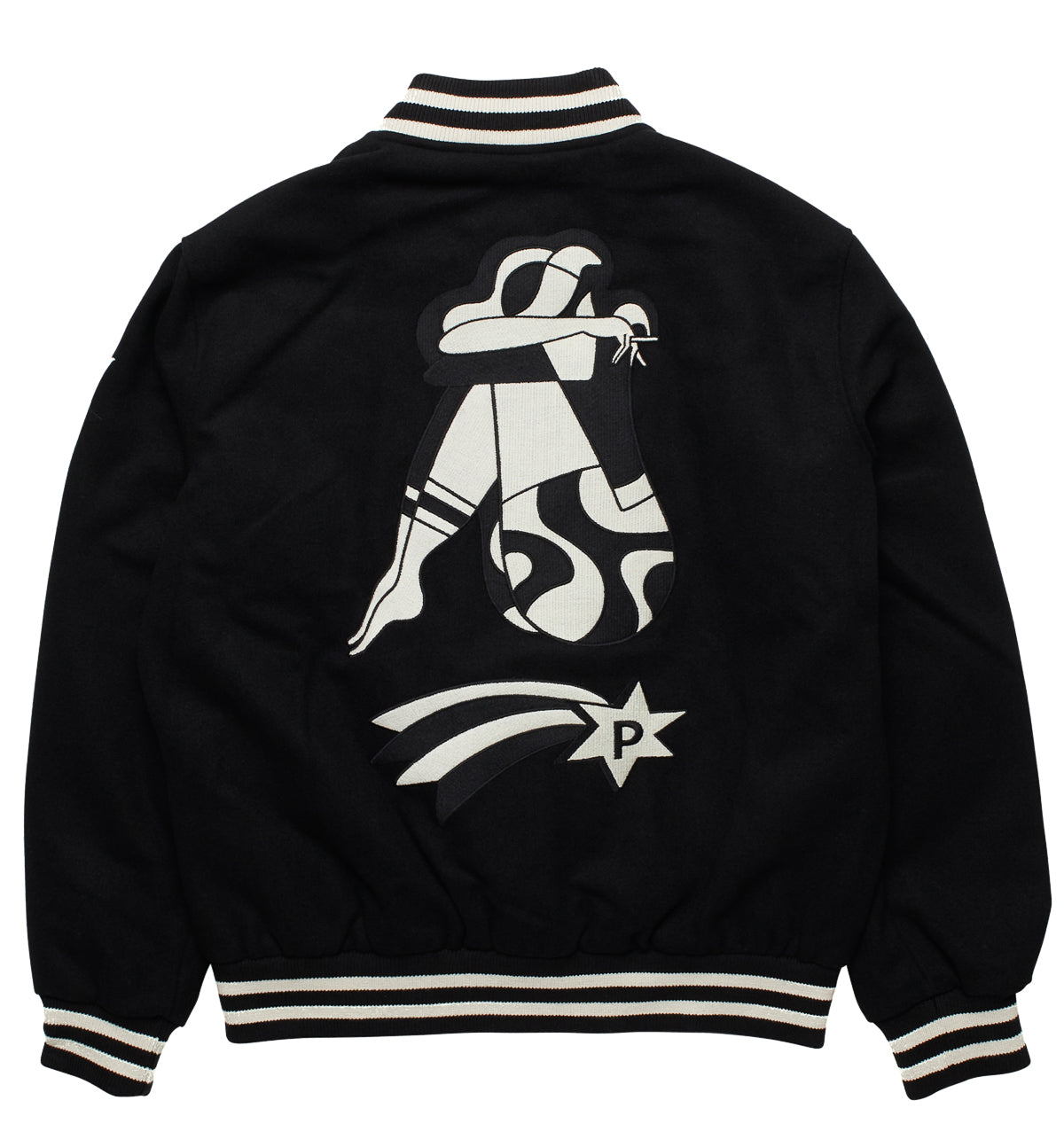by Parra Cloudy Star Varsity Jacket 'Black'