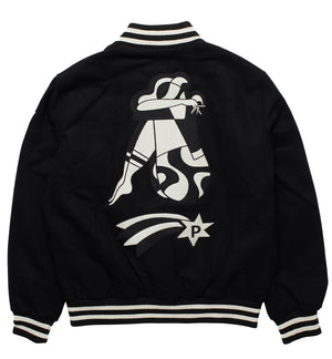 
                  
                    Load image into Gallery viewer, by Parra Cloudy Star Varsity Jacket &amp;#39;Black&amp;#39;
                  
                