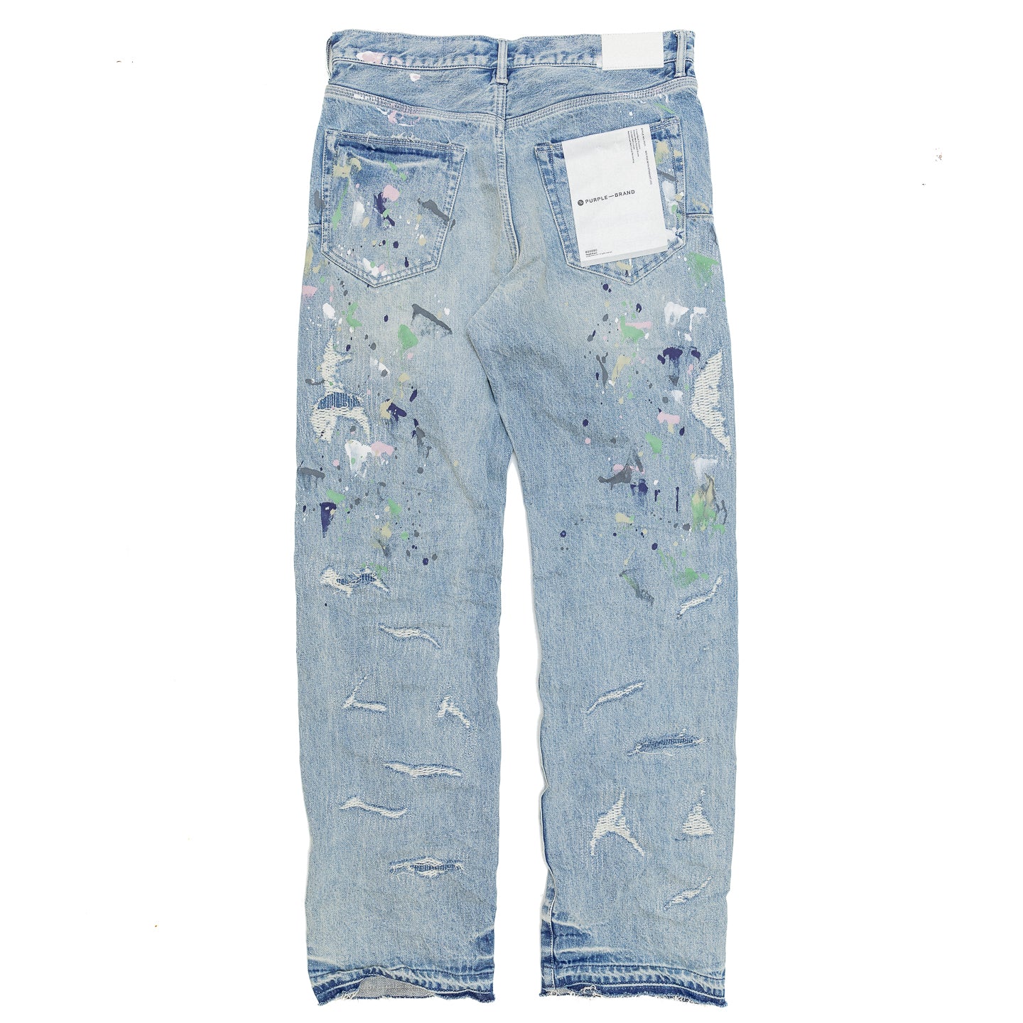 Purple Brand paint-splatter detail jeans, Blue