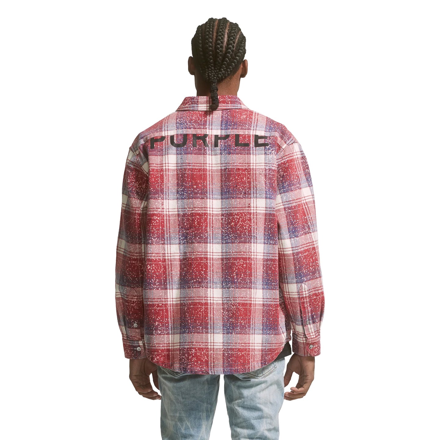 Purple Brand Plaid Long Sleeve Shirt 'Red/Navy'