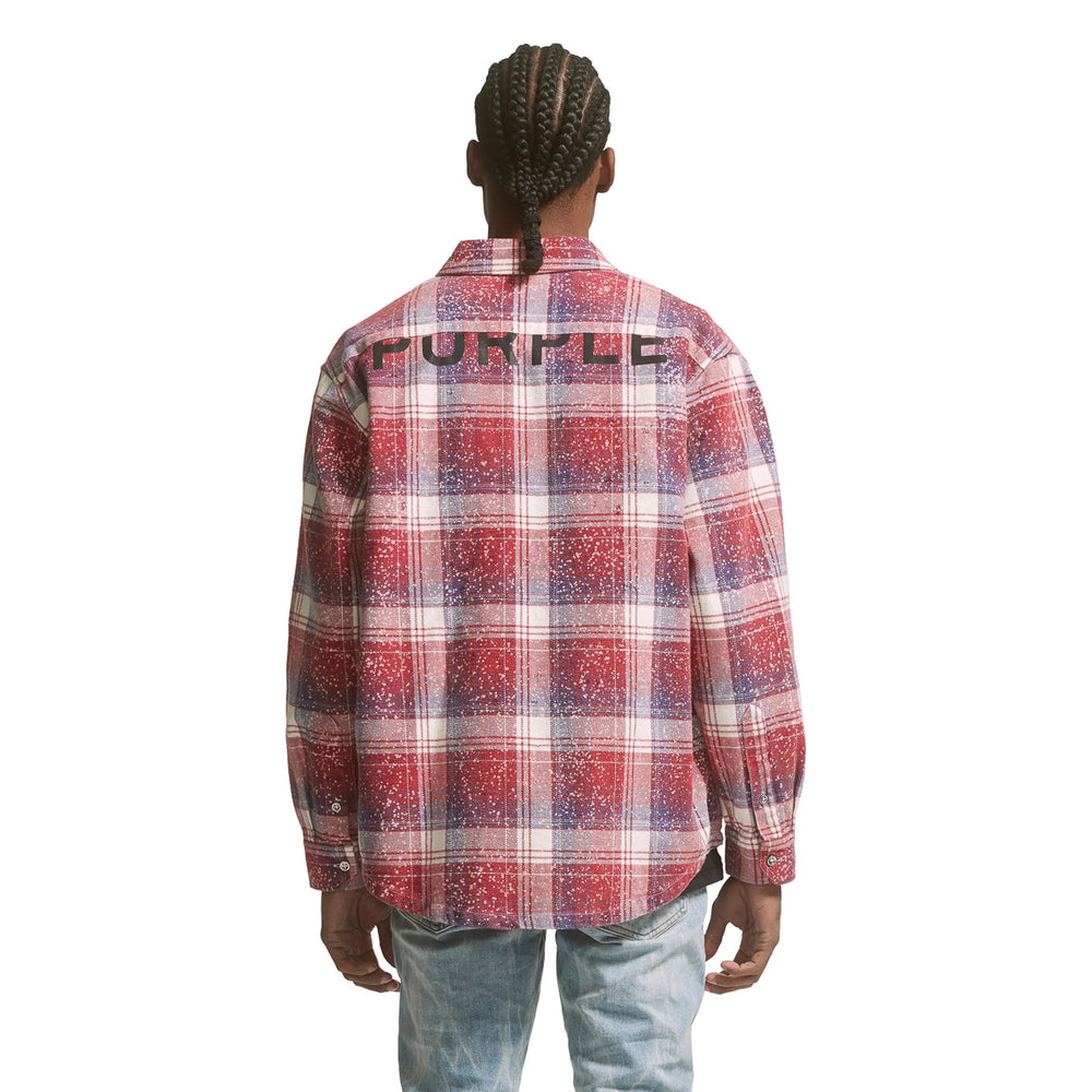 
                  
                    Load image into Gallery viewer, Purple Brand Plaid Long Sleeve Shirt &amp;#39;Red/Navy&amp;#39;
                  
                