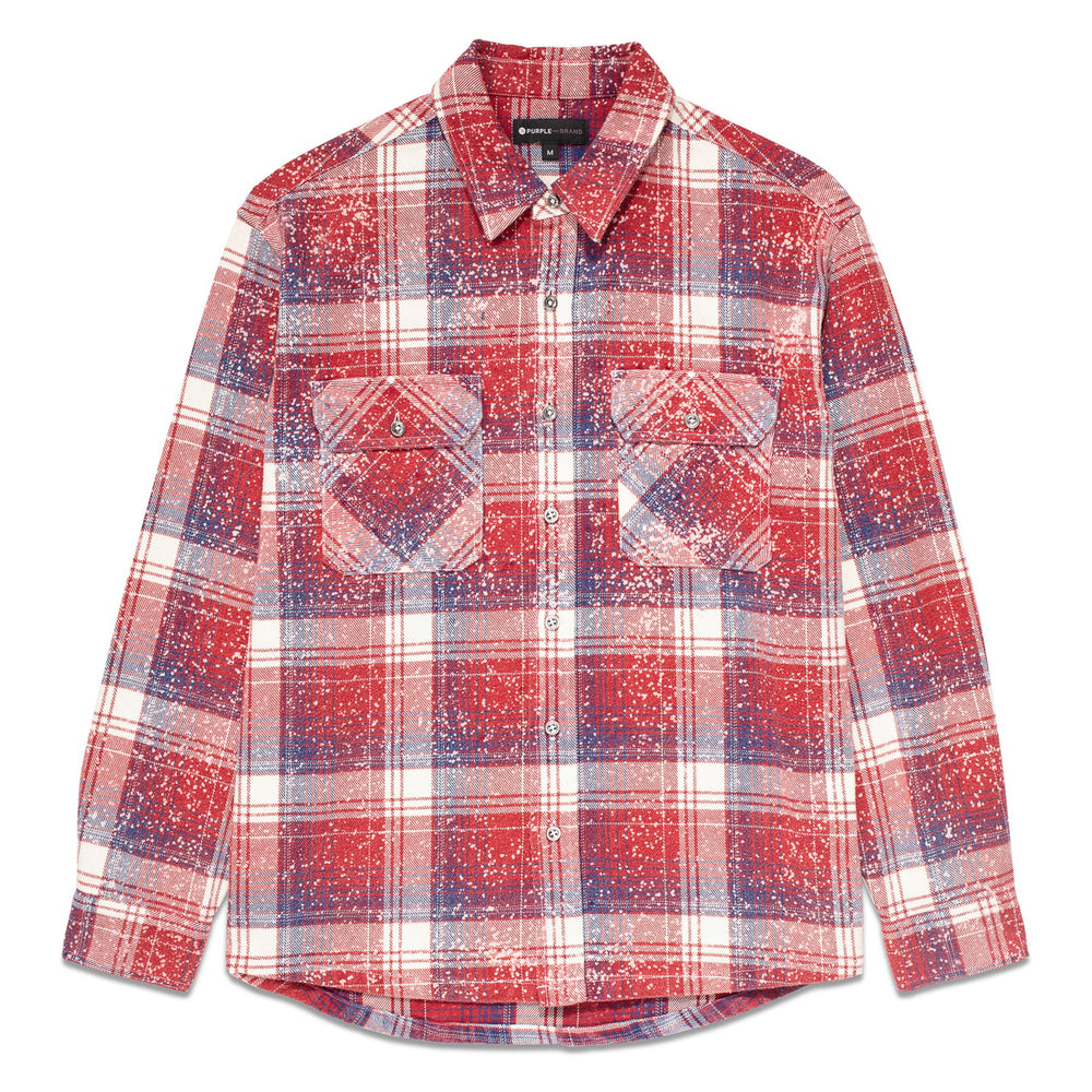
                  
                    Load image into Gallery viewer, Purple Brand Plaid Long Sleeve Shirt &amp;#39;Red/Navy&amp;#39;
                  
                