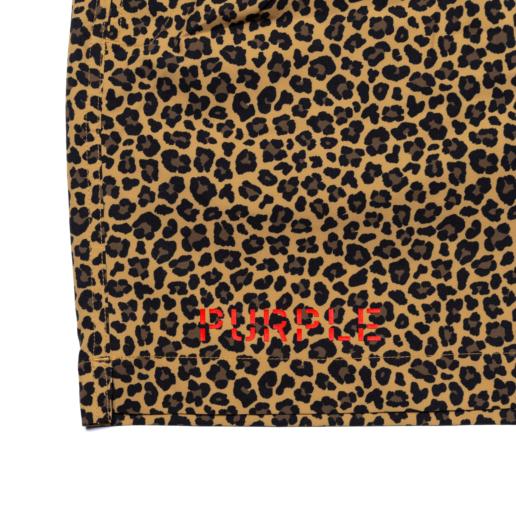 Purple Brand Leopard Print Logo Swim Shorts