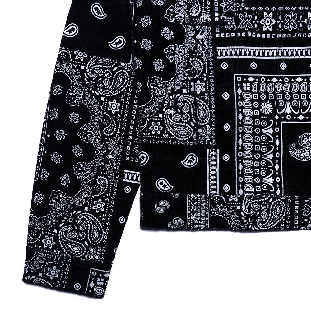 
                  
                    Load image into Gallery viewer, Purple Brand Paisley Print Corduroy Jacket &amp;#39;Black&amp;#39;
                  
                