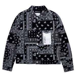 
                  
                    Load image into Gallery viewer, Purple Brand Paisley Print Corduroy Jacket &amp;#39;Black&amp;#39;
                  
                
