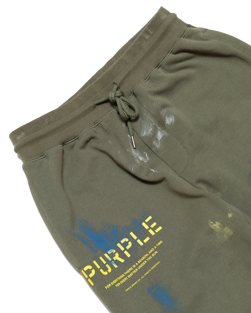 
                  
                    Load image into Gallery viewer, Purple Brand French Terry Military Stencil W/ Paint Joggers
                  
                