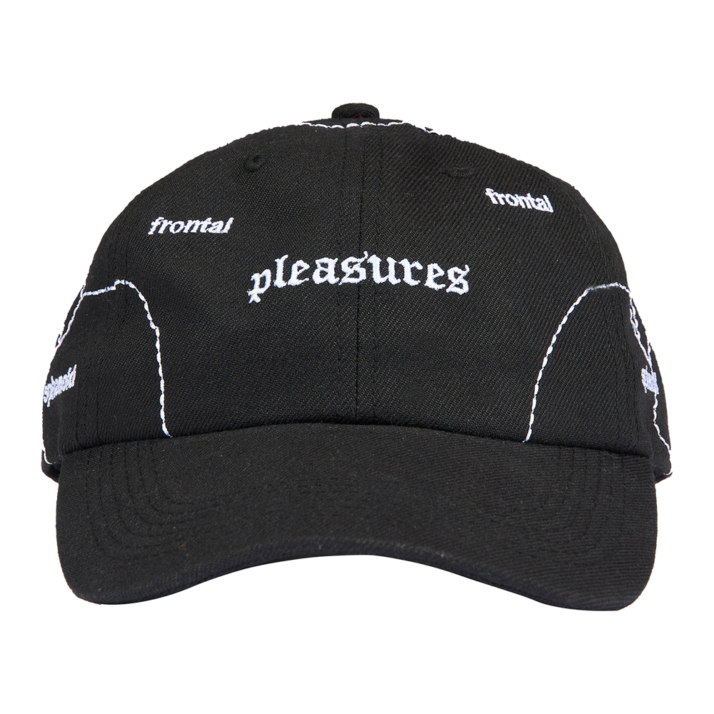 
                  
                    Load image into Gallery viewer, Pleasures Think 6 Panel Hat &amp;#39;Black&amp;#39;
                  
                