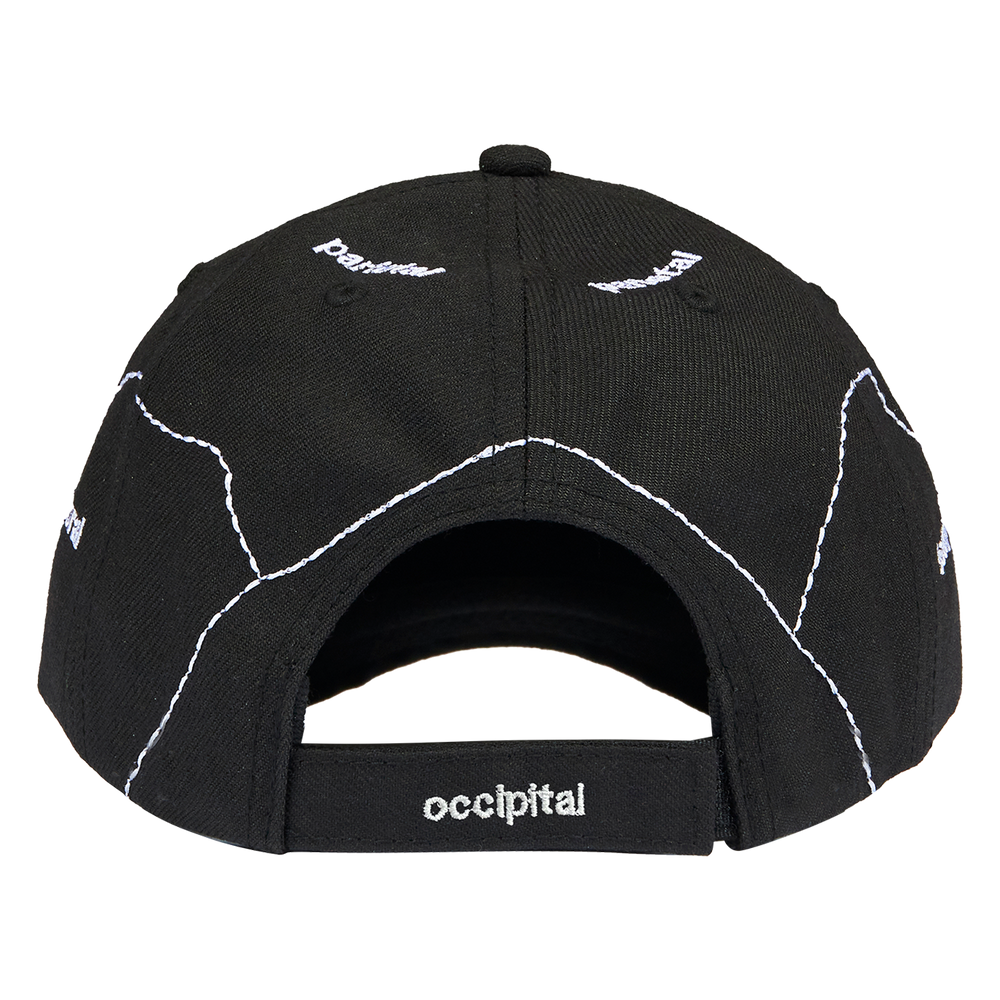 
                  
                    Load image into Gallery viewer, Pleasures Think 6 Panel Hat &amp;#39;Black&amp;#39;
                  
                